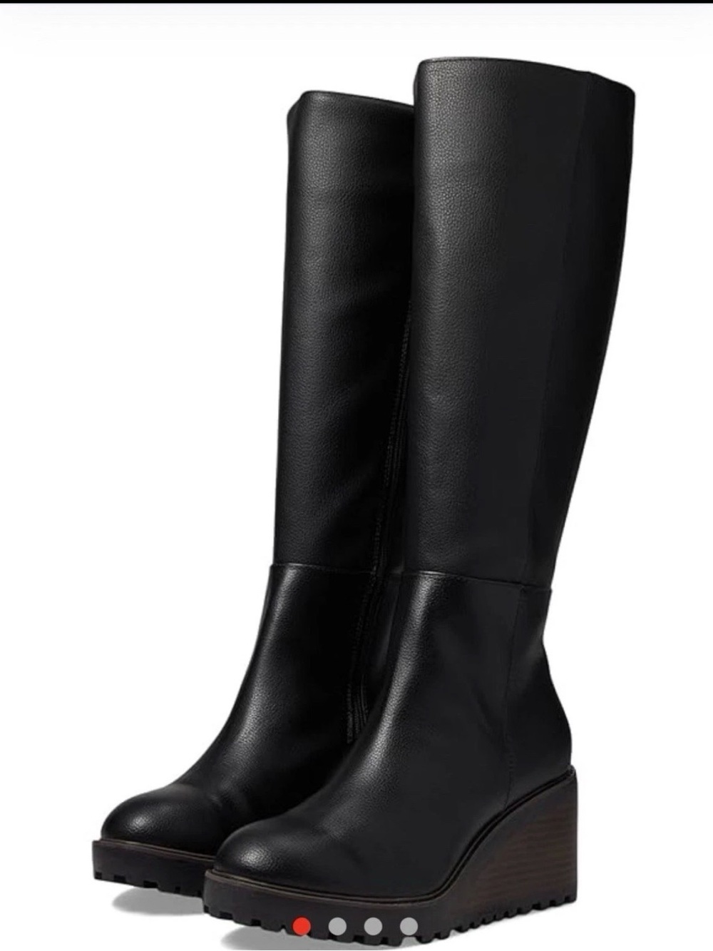 Yellow Box Boutique Adrena Knee High Wedge Riding Boots Zipper Black Size 9.5
